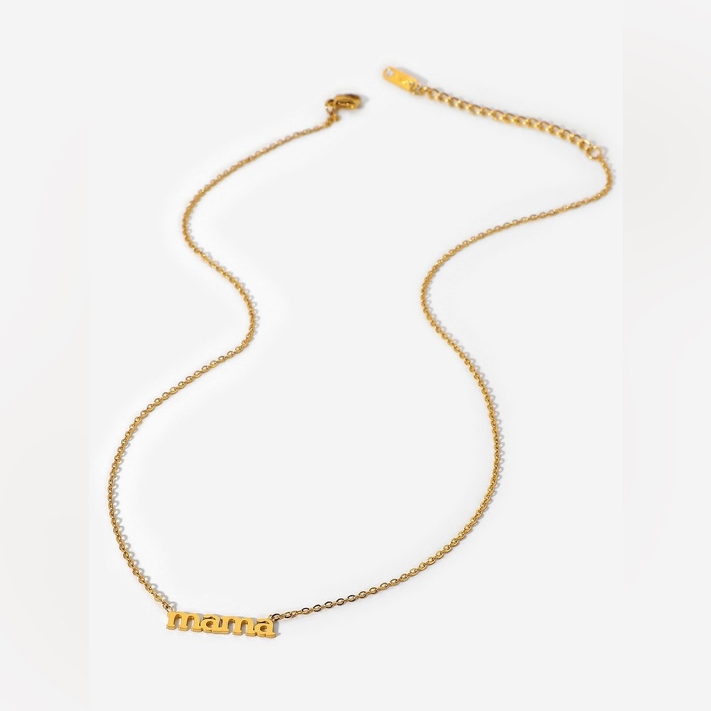 MAMA Letter Chain Necklace Gold Plated - Picture 5 of 5